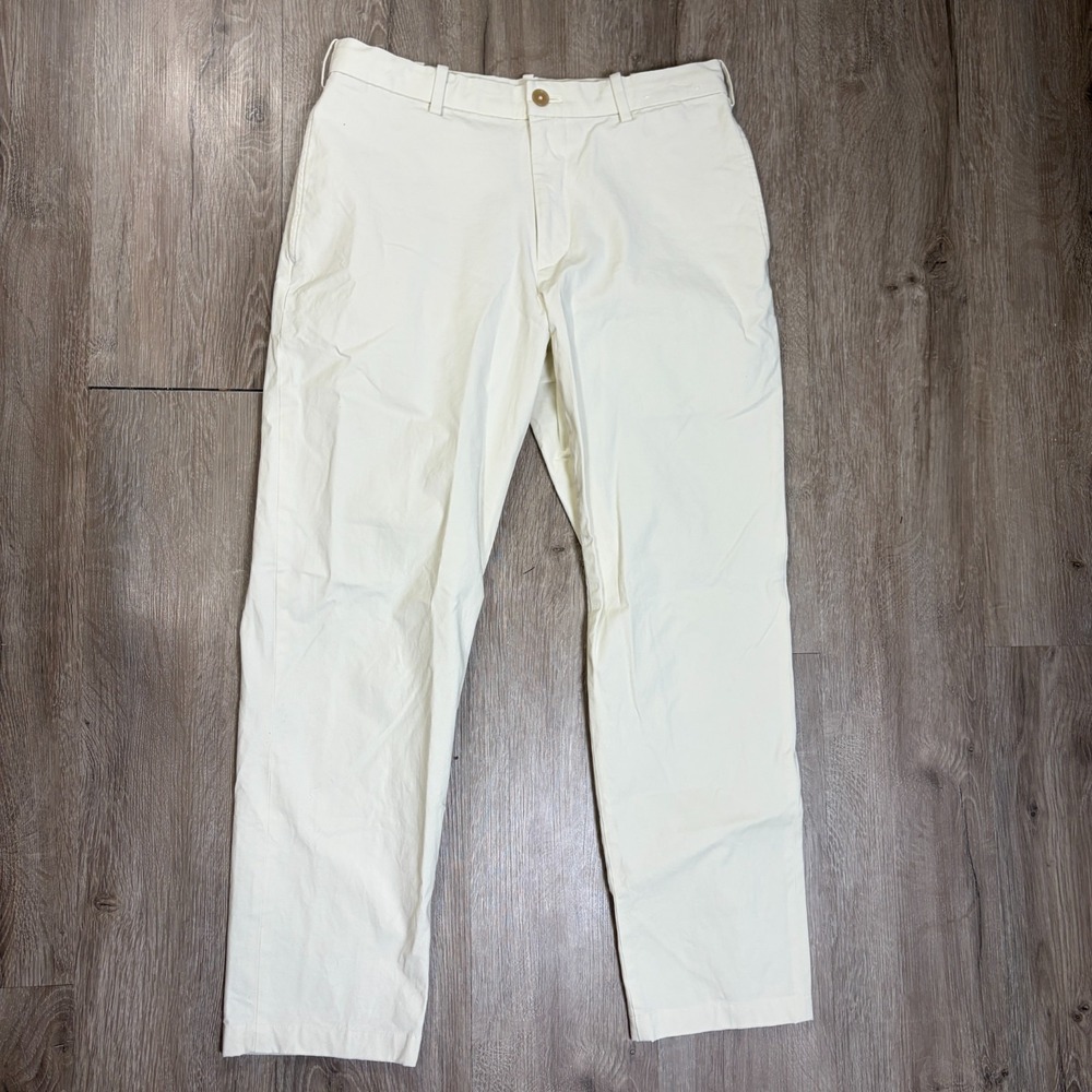 Uniqlo Smart Ankle Pants Mens Medium Beige Khaki Drawstring Cotton Blend